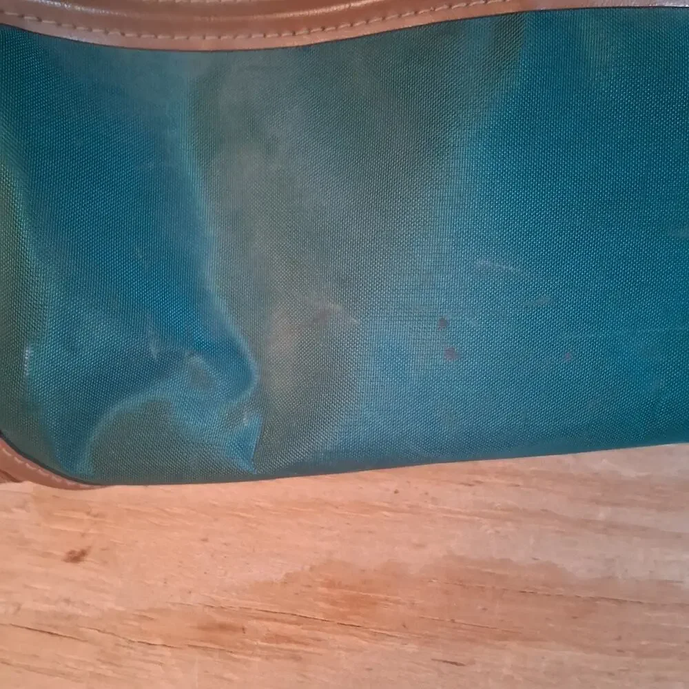 Vintage Jaguar Canvas Leather Duffle Bag Green Medium Large 90s Travel Luggage